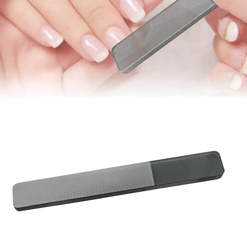 Nano Glass Nail File com caixa, unha polimento, Manicure Art, armazenamento Glass Care Tool, unha polonês cristal, foi G9F7