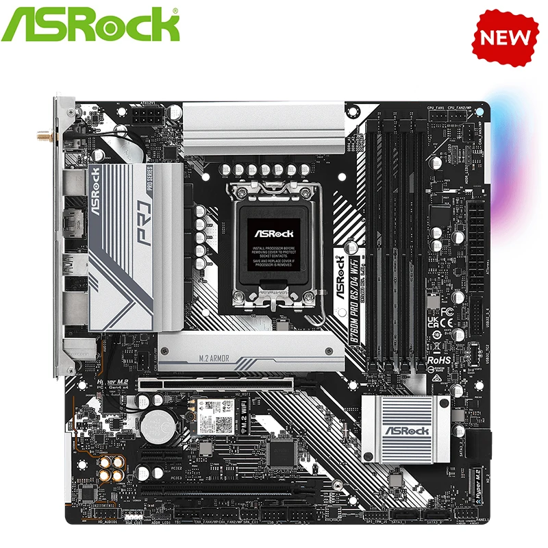 NEW B760 For ASROCK B760M Pro RS/D4 WiFi LGA 1700 DDR4 Motherboard B760 Supports CPU i5 13400f i3 12100f 12400f