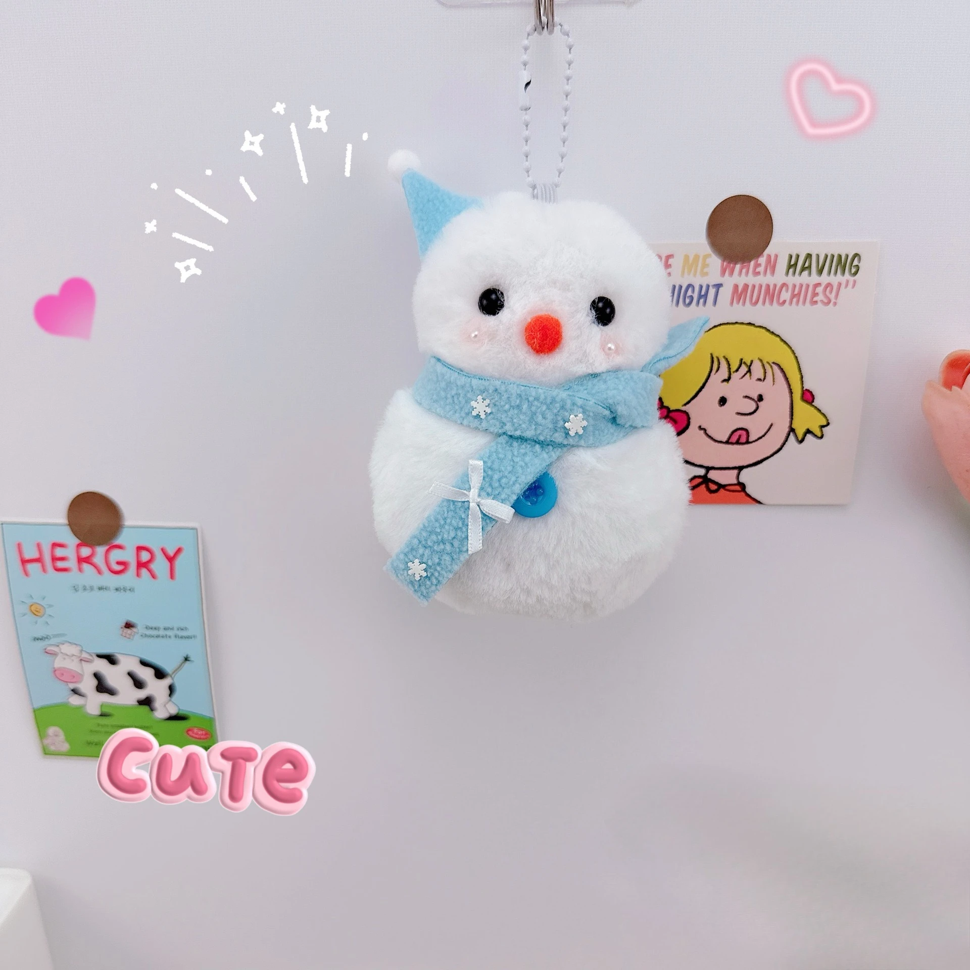 Snowman น่ารักตุ๊กตาพวงกุญแจเครื่องประดับคริสต์มาส Creative ตุ๊กตากระเป๋าเป้สะพายหลัง Plushie จี้ของขวัญคริสต์มาสสําหรับเพื่อน