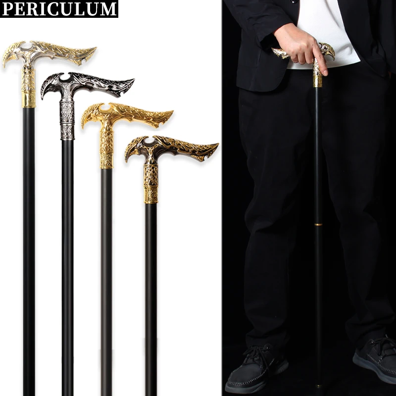 

Gold with Silver Luxury Curve Flower Walking Stick Man Fashionable Canes Cosplay Crosier Stick For Woman