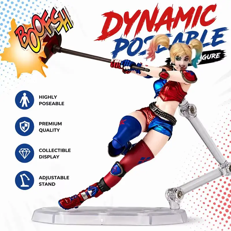 15cm Harley Quinn Actionfigur Yamaguchi Harley Quinn Joker Bewegliche Figur Harleen Quinzel Modell PVC Sammler-Spielzeug