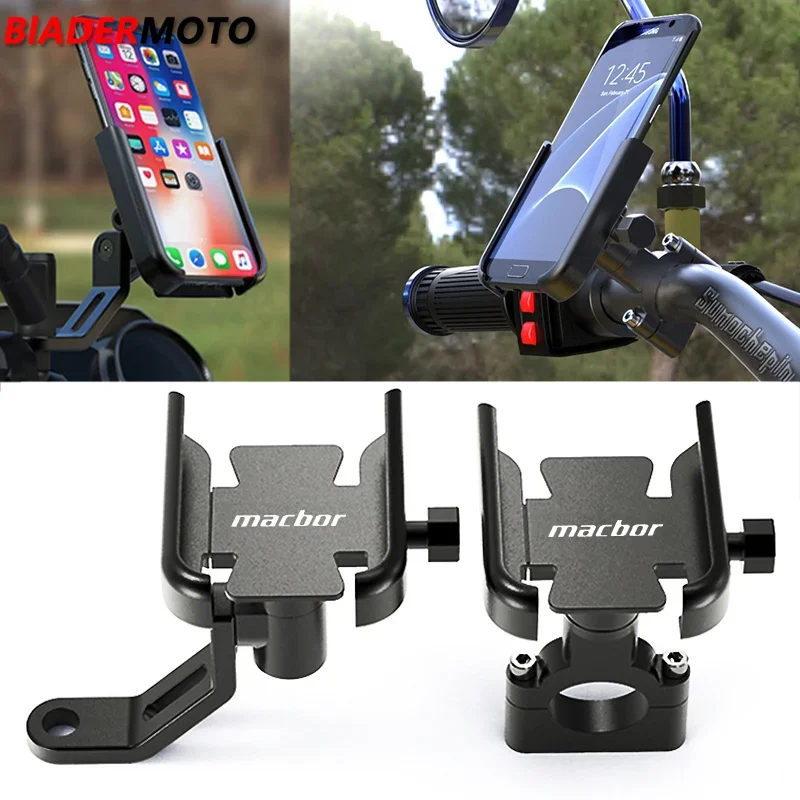 For Macbor Montana XR1 XR5 500 Rockster flat 125 Eight Mile 500 Scrambler Motorcycle CNC Mobile Phone Holder Bracket Stand 2023