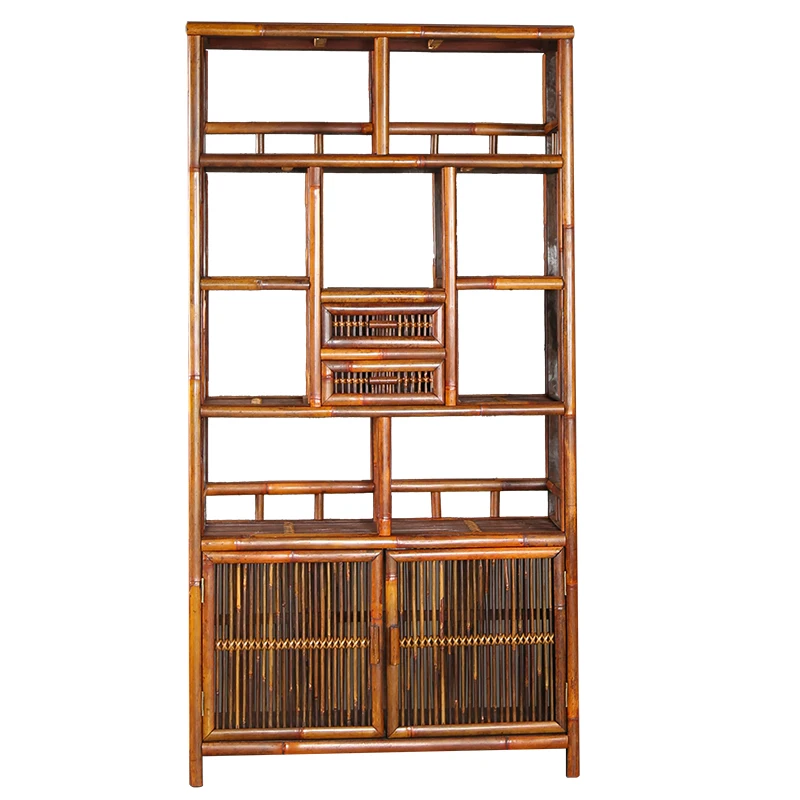 

Bamboo Wall Side Cabinet Duobao Pavilion Shelf Bogu Shelf Retro Storage Tea Cabinet Tea Ceremony Set Teapot Display Stand
