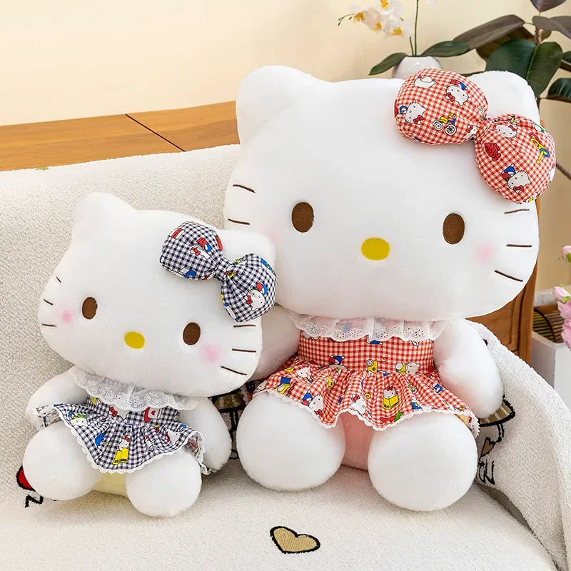 Olá kitty brinquedo de pelúcia sanrio plushie boneca kawaii tamanho grande animais de pelúcia olá kitty almofada sofá travesseiro decoração para casa presente do miúdo