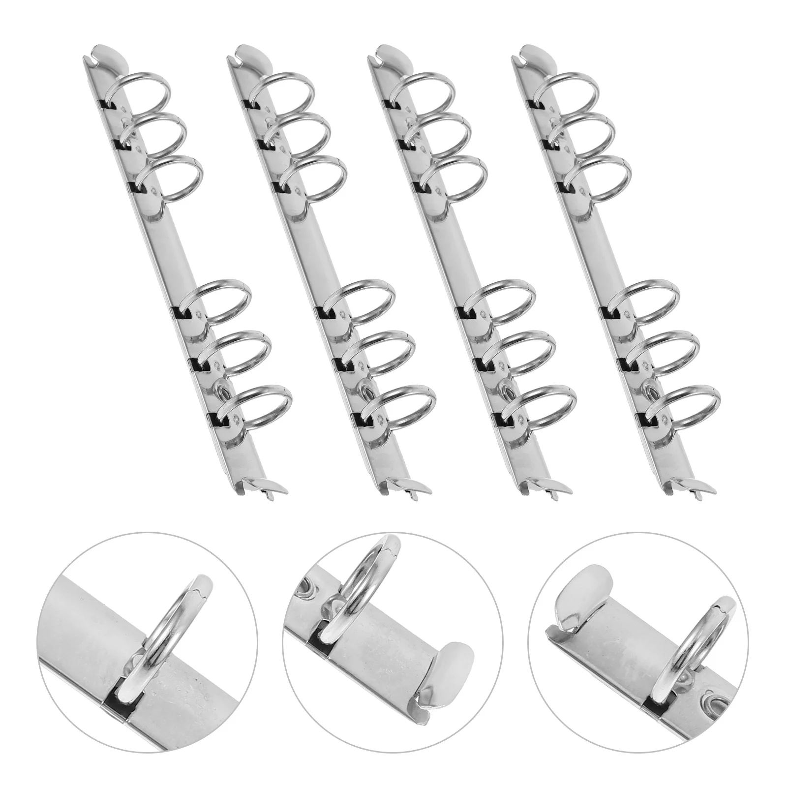 

4 Pcs Binder Inner Core Journal Metal Loose Leaf Binders Clips Cute Stainless Steel Notebook