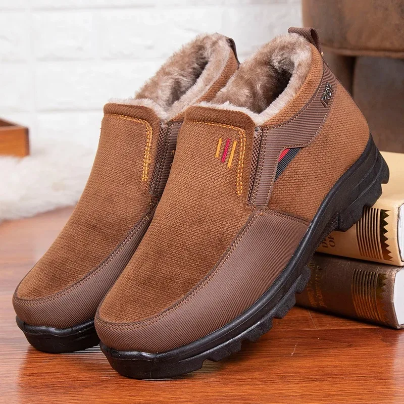 

2026 Winter Boots for Men Fashion Outdoor Casual Platform Boots Plush Warm Snow Boots High Top Cotton Shoes Men's Ankle Booties