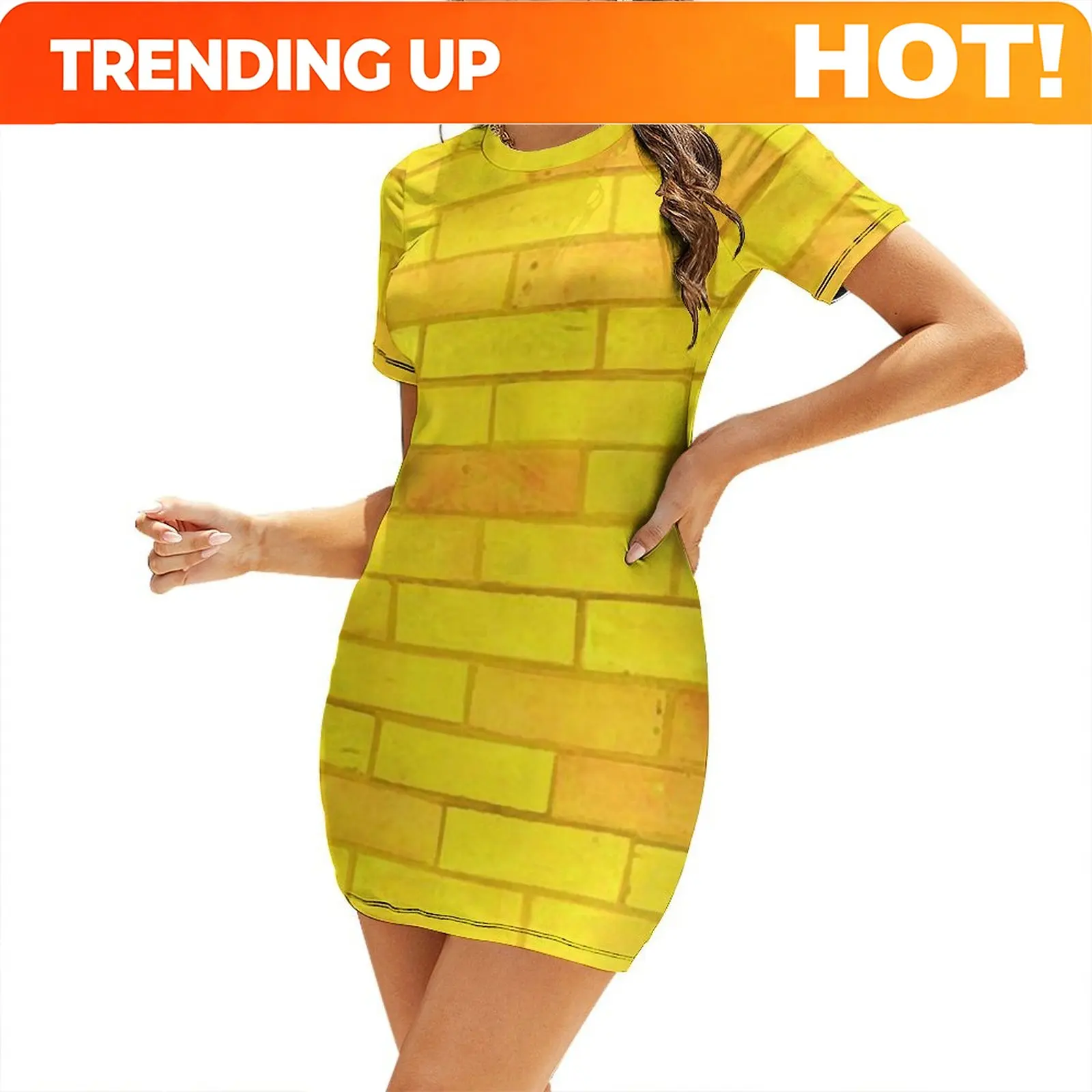 Customization Yellow Brick Road Short Sleeved Dress women's summer dresses 2025 Women's dress Dress