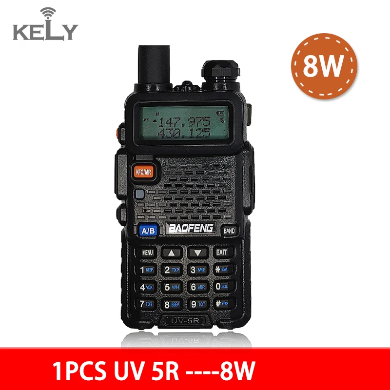 Baofeng-Talkie Walperforé UV5R, 8W, UHF, VHF, Radio professionnelle, Commutateur radio bidirectionnel, Ensemble sans fil