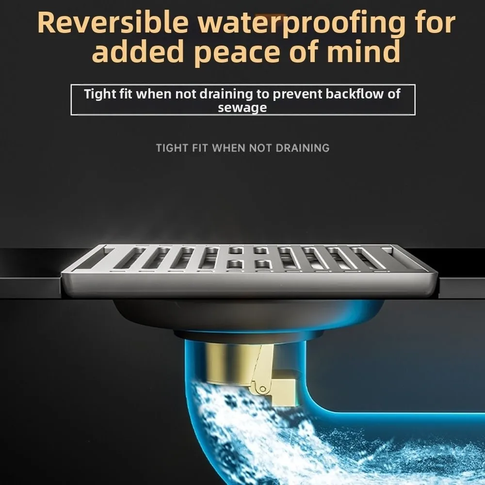 

Anti-Odor Stainless Steel Floor Drain Dual Use Thickened Shower Trap Filter Prevent Backflow Square Bathroom Drain Plug Kitchen