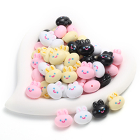 20Pcs 20x20mm Acrylic Animal Beads Cartoon Cute Bunny Loose Beads For Handmade Necklace Bracelet Making DIY Jewelry Accessories