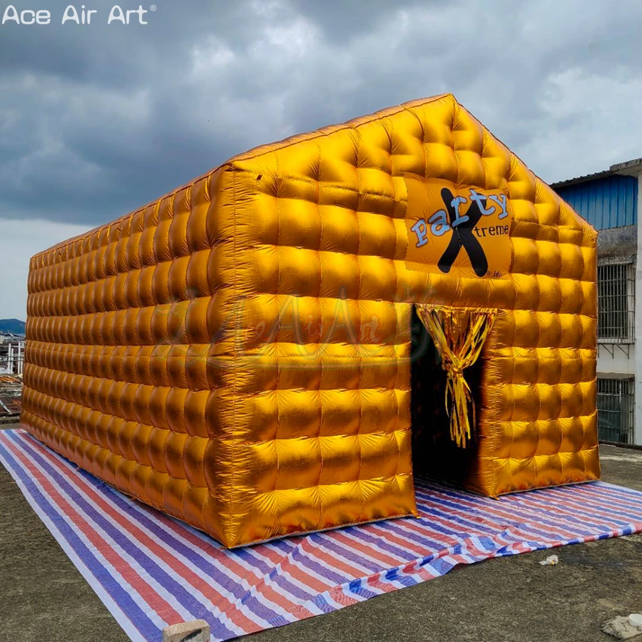 Portable Giant Pure Gold Outdoor Inflatable Wedding Tent, Custom LOGO Marquee Party Tent for 100/200/300 people