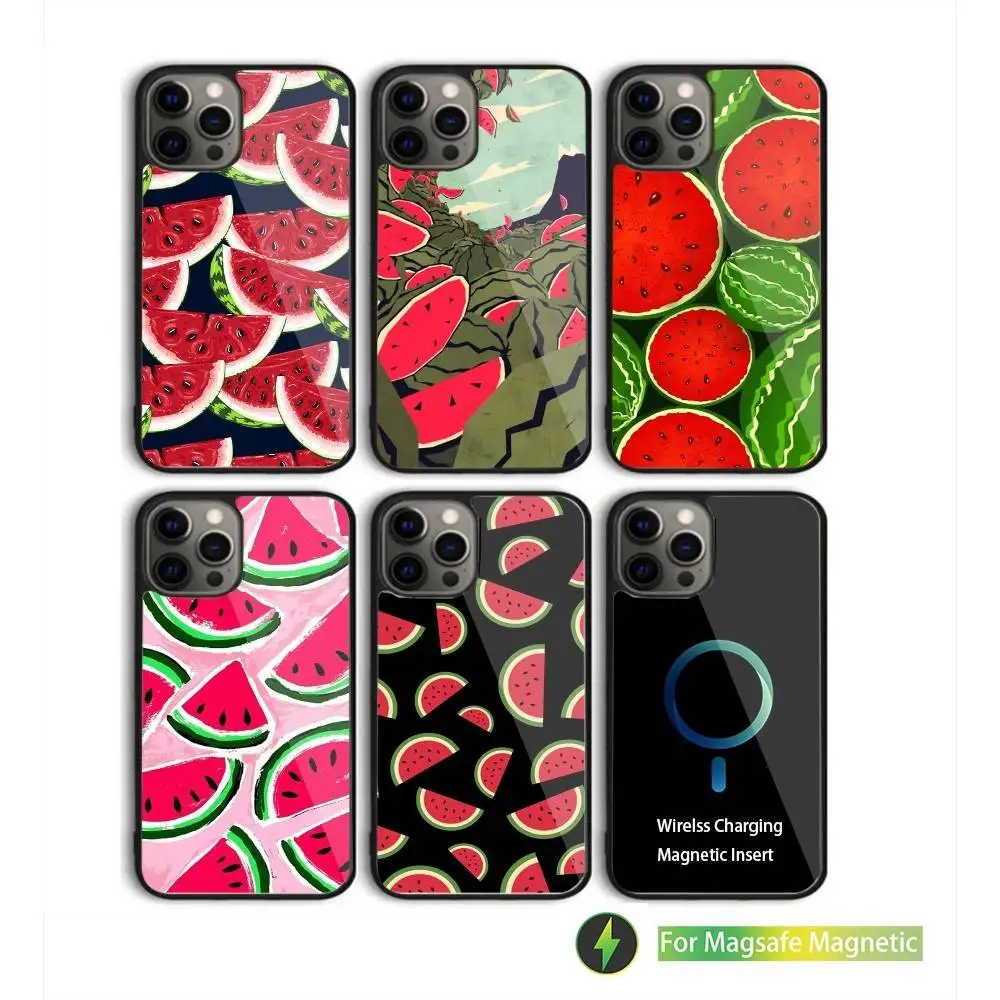 

Watermelon Cute Phone Case For iPhone 16,15,14,13,12,11,Pro,Max,Plus,Mini,SE New Magsafe Magnetic Wireless Charging