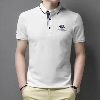 Customizable Men's Embroidered Casual Fashion Short Sleeved POLO Shirt Summer Comfortable Top