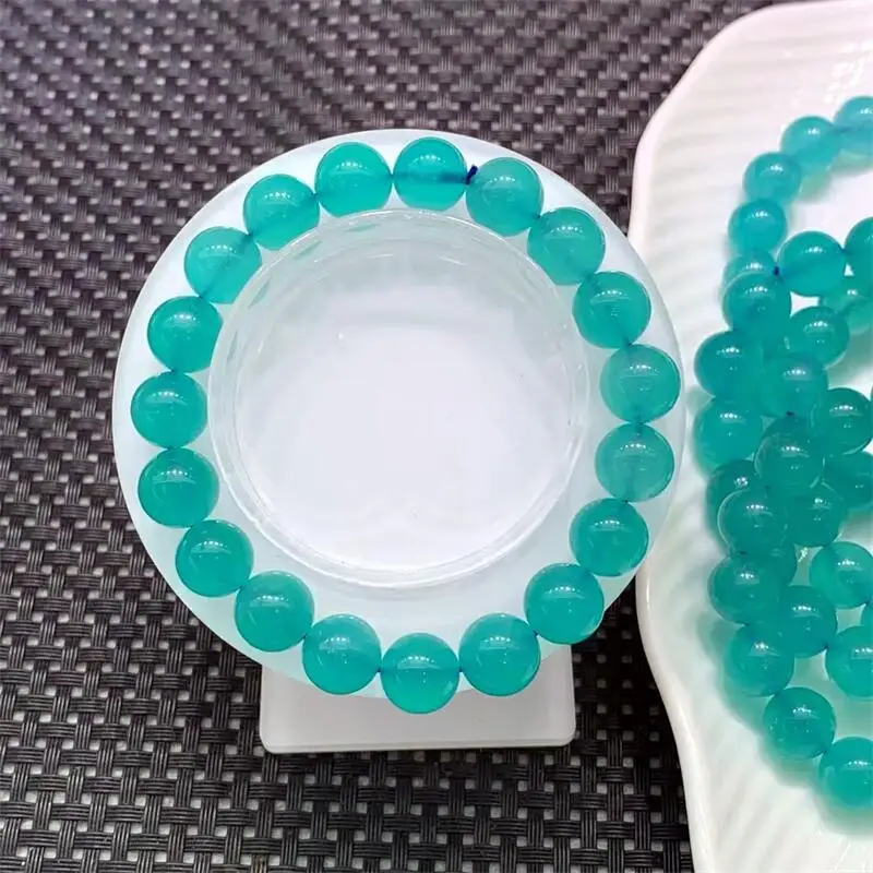 10MM Natural Clear Amazonite Bracelet Handmade Crystal Quartz Jewelry Stretch Bangle Children Birthday Gift 1PCS