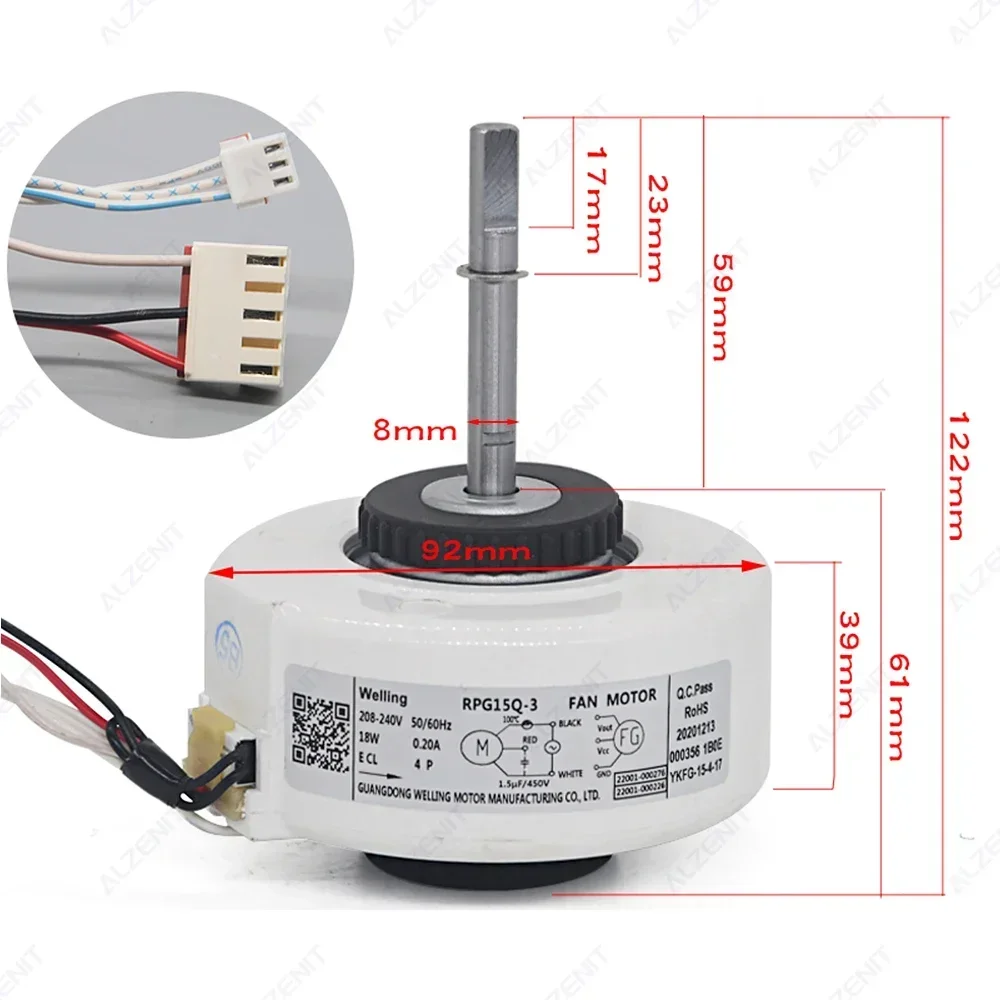 New For TCL Air Conditioner Indoor Unit AC Fan Motor RPG15Q-3 220-240V 50/60Hz 18W Conditioning Parts