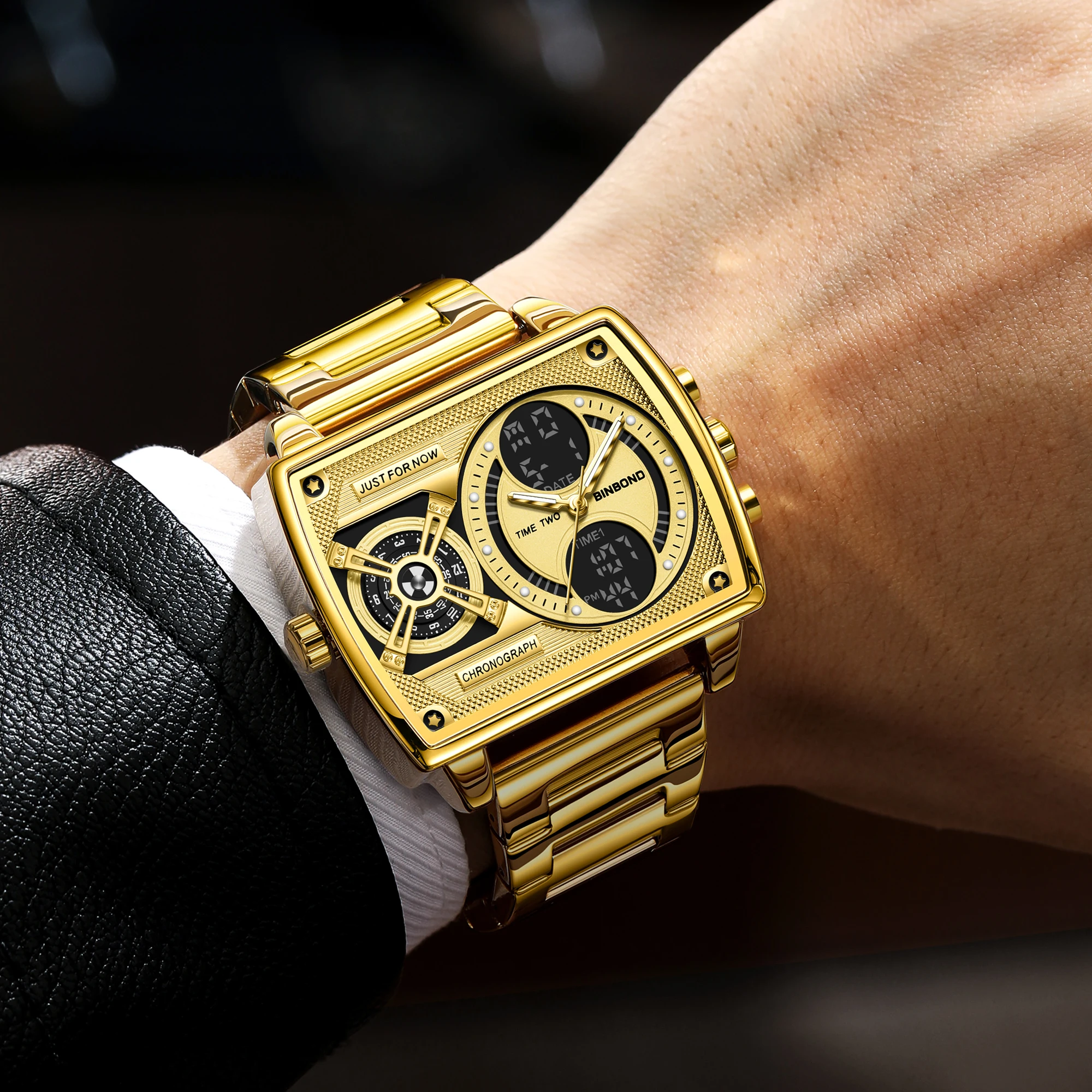 BINBOND  Multi-functional Casual Reloj Precise Quartz Watches For Men Luxury Luminous Waterproof Men's Wristwatches Chronograph view 3