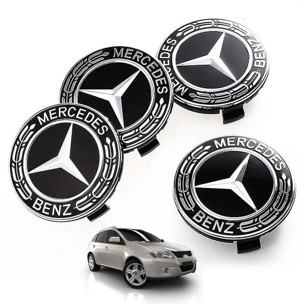 4pcs 75mm Car Wheel Center Cover Hub Cap Badge Emblem For Mercedes benz AMG A B C E G CLA GLK CLASS W221 W212 W176 W205 W177