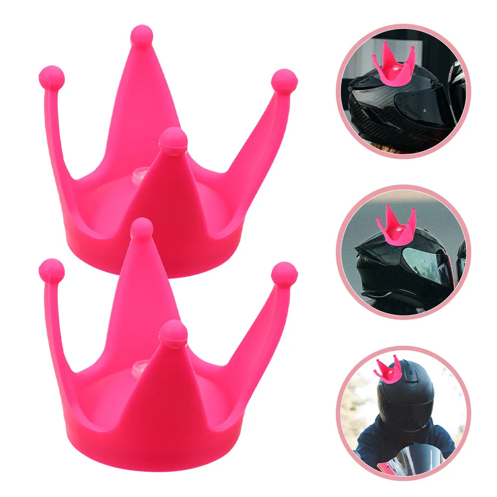 

2Pcs Motorcycle Decorations with Powerful Suction Cups Royal Tiara Style Accessories for Women Scooter Ski Helmets