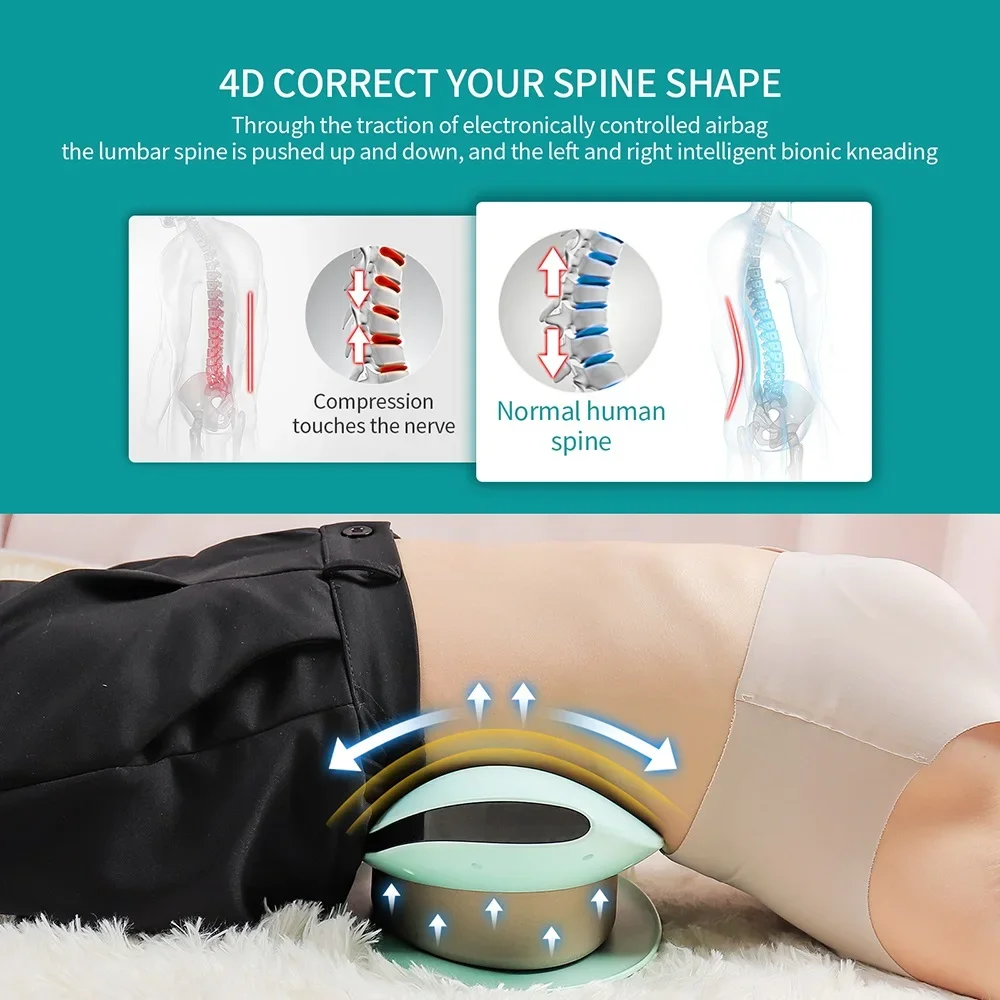 Recharging Pulse Heating Lumbar Massager Waist Pain Relaxation Heating Vibration Massage Relax Back Muscle Relieves Body Fatigue