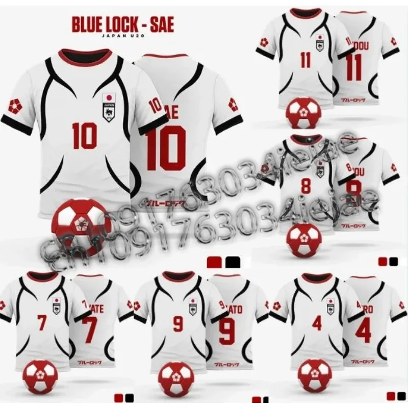 

Синий замок, японское аниме, футбольная спортивная футболка с 3D принтом, белая футбольная майка для косплея, футболка с короткими рукавами, топ Y2k для мужчин и женщин