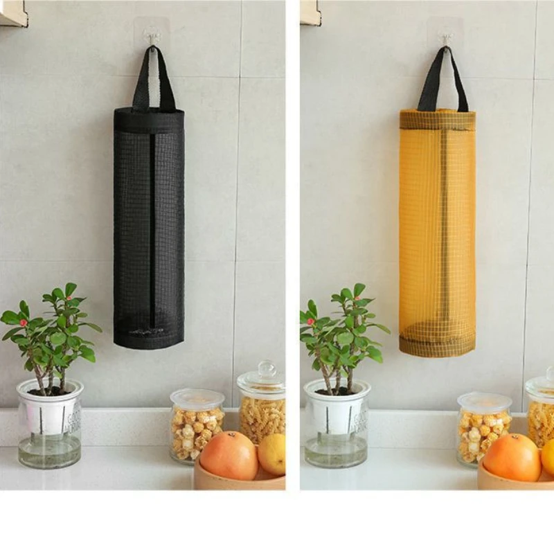 Wall Mounted Storage Bag Plastic Bags Organization Kitchen Dispenser Garbage Wall Mounred Grocery Holder Home Organization