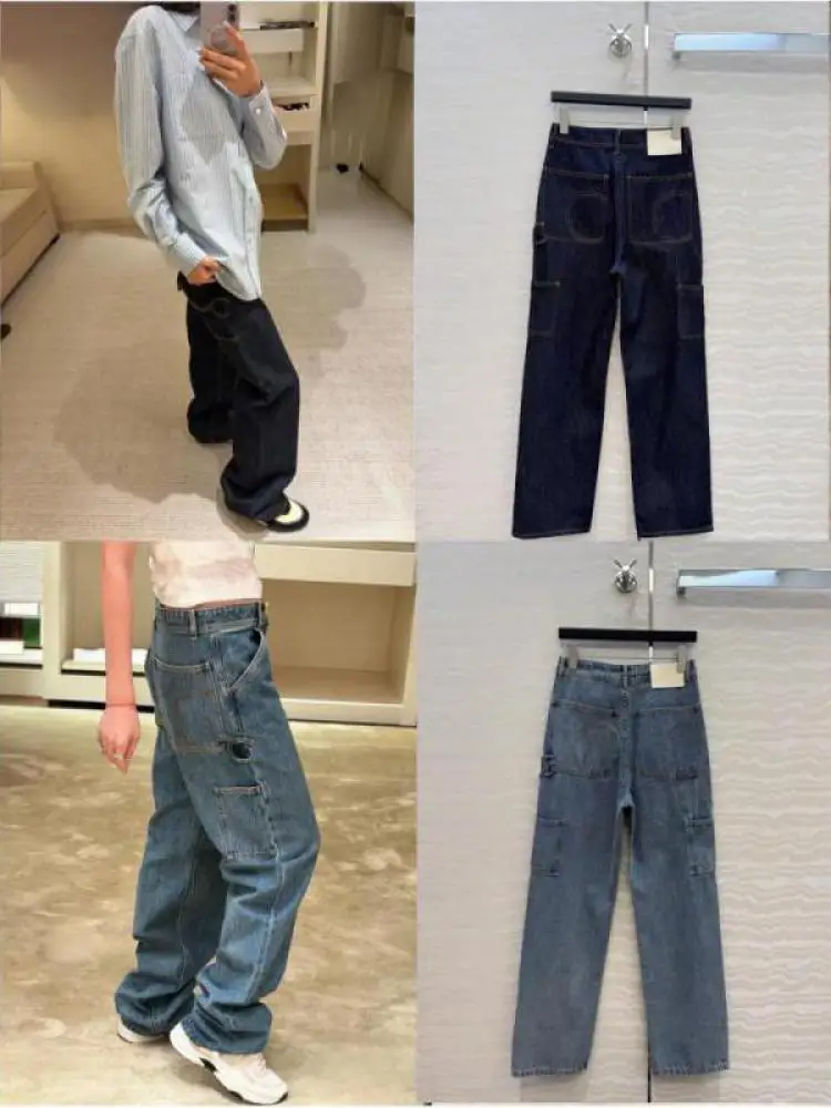 Popular Workwear All-match Straight Slim Jeans 2026 Fashion King New Pocket Pants For Women