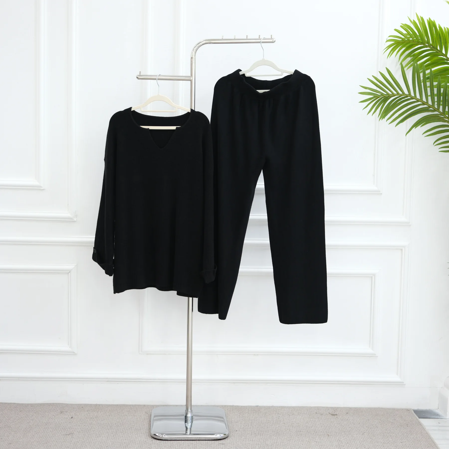 Ensembles musulmans tricotés pour femmes, pull épais, hauts et pantalons, robe 2 pièces, survêtement, vêtements islamiques, Abaya, Kaftan, moyen-orient, turquie