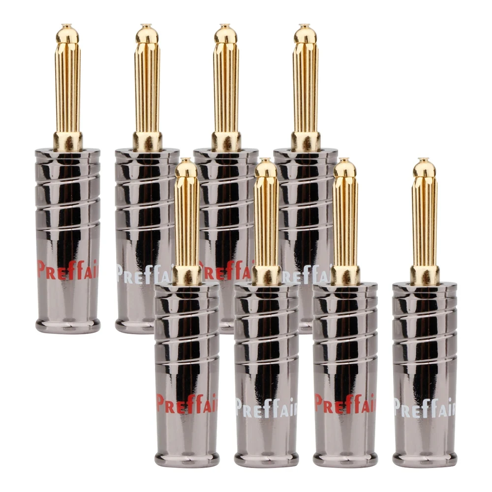 Preffair BA1482 سدادات الموز المطلية بالذهب الراقية لسلك مكبر الصوت HiFi، لوحة الحائط، المسرح المنزلي، الصوت، مكبر للصوت