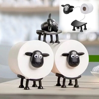 Cute Black Sheep Bathroom Roll Paper Rack High Quality Paper Towel Storage Cartoon Sheep Paper Rack Family Decorative Ornaments