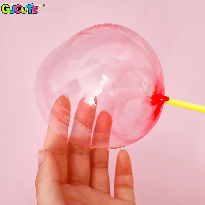 4Pcs Magic Bubble Glue Toy Blowing Colorful Bubble Ball Plastic Balloon Won't Burst Safe For Kids Boys Girls Gift Classic Props