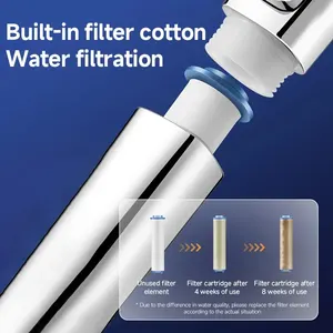 أربع سرعات سداسية ضغط دش رئيس سوبرتشارج الصلب ABS مقاومة قطرة فلتر المياه اكسسوارات الحمام أفضل 10 فلتر مياه آبار مبيعا - رقم 4