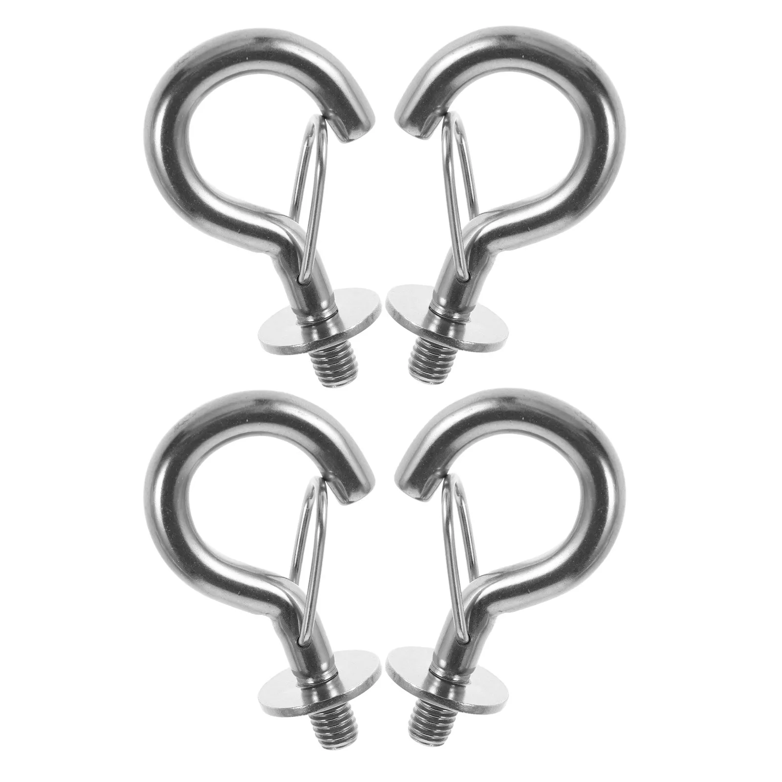 4Pcs Stainless Steel M8 Hook Bolts Spring Snap Heavy Duty Hanging Hooks Suspension Eye Bolts for Hammock Kayak Rack Awning Tie