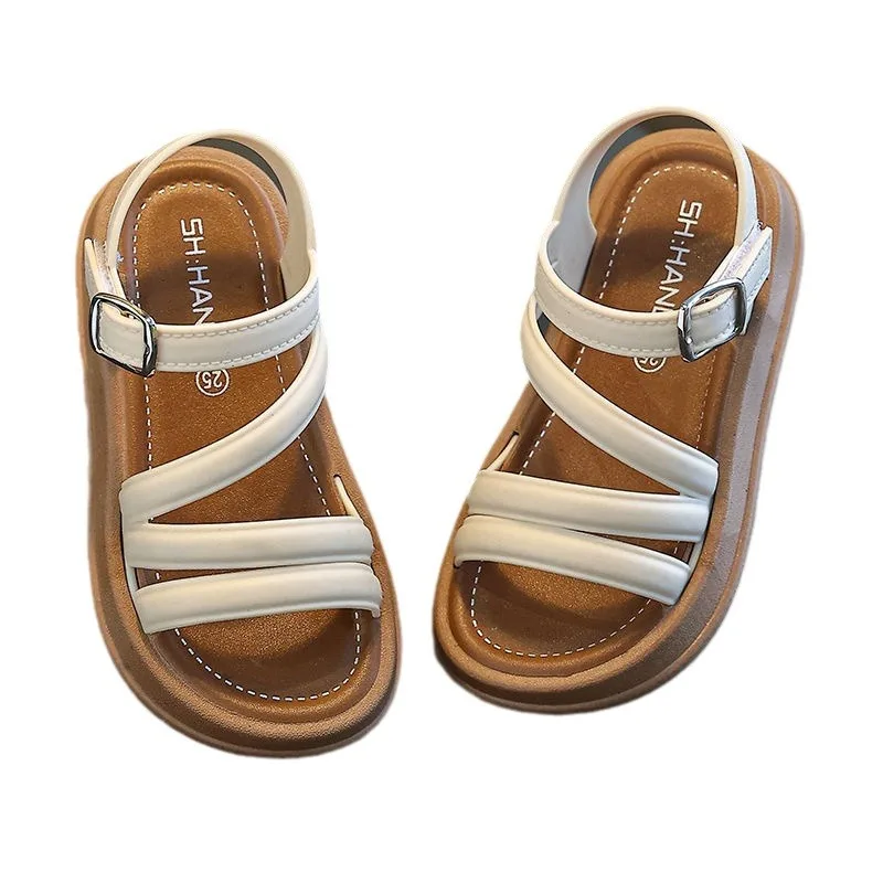 Girls Sandals 2024 Summer Casual Children Sandals Girls Flat Shoes Fashion Casual Non Slip Kids Beach Shoes