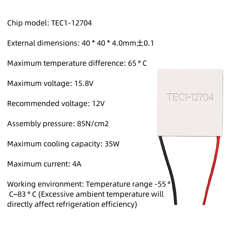 1pcs/lot TEC1-12704 40 * 40MM 12V4A Refrigerator Dehumidifier Refrigerator Semiconductor Refrigerator Chip