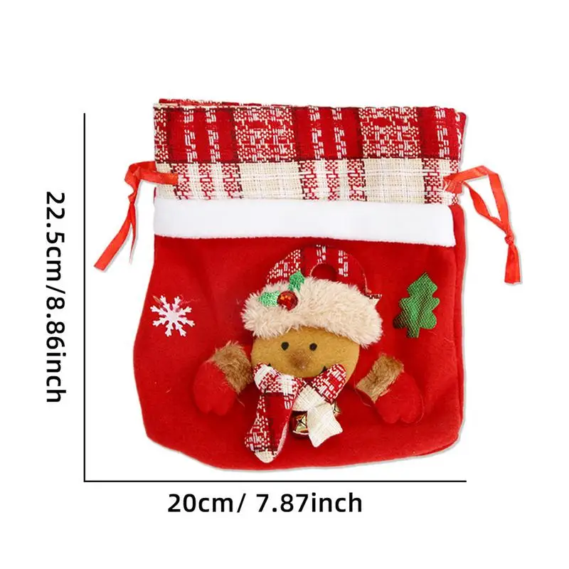 Christmas Treat Bags Candy Bags Treat Bags Drawstring Pouch Storage Bag Christmas Snack Bags Goodie Bags Santa Claus Snowman