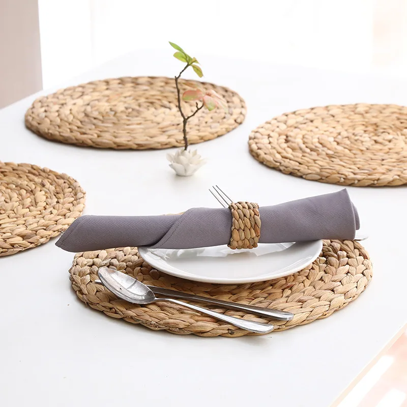 1 Pcs Natural Material Straw Corn Husk Napkin Ring Water Hyacinth Grass Napkin Buckle Napkin Ring Napkin Ring