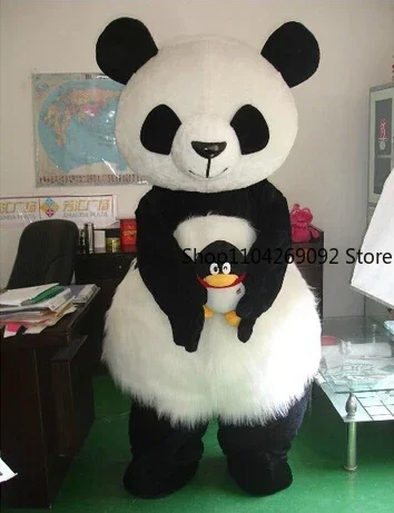 Pluche Panda Mascotte Kostuums Wandelen Cartoon Cosplay Kleding EVA Helm Masker Pop Themafeest Verjaardag Karakterkostuums