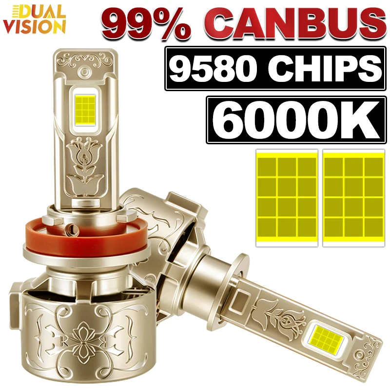 

H7 Светодиодные автомобильные фары Canbus 6000K 5C H4 H1 H8 H9 H11 9005 HB3 9006 HB4 9012 HIR2 Автомобильные фары 24 шт. 9580 CSP ЧИПЫ Противотуманные фары