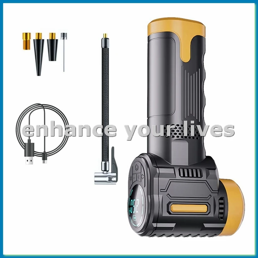 

Portable Electric Car Tire Inflator Handheld Wireless Air Pump for Car Tires with Auto Stop LED Light-A23U