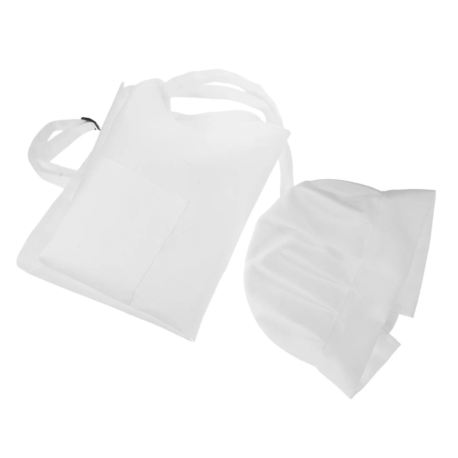 

Adjustable Kitchen Apron White Chef for Men Water-resistant Bib Professional and Hat