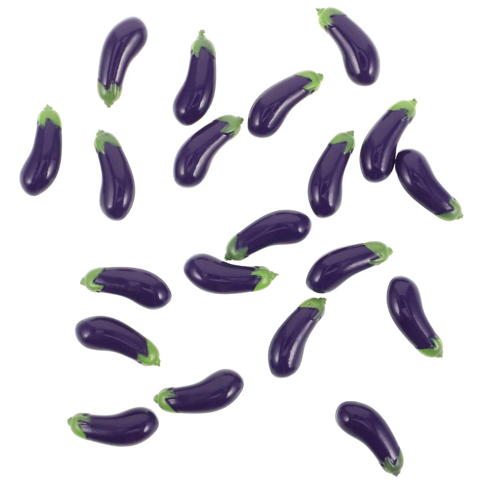 

20pcs Miniature Food: Realistic Mini Eggplant For Dollhouse Kitchen Artificial Vegetables Diy Craft Montessori Learning