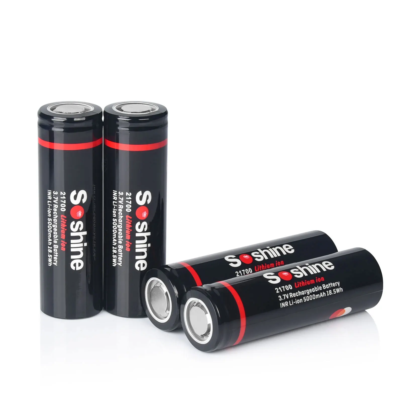 Soshine 2PCS 21700 3.7V 5000mAh 3C Li-ion Rechargeable Battery