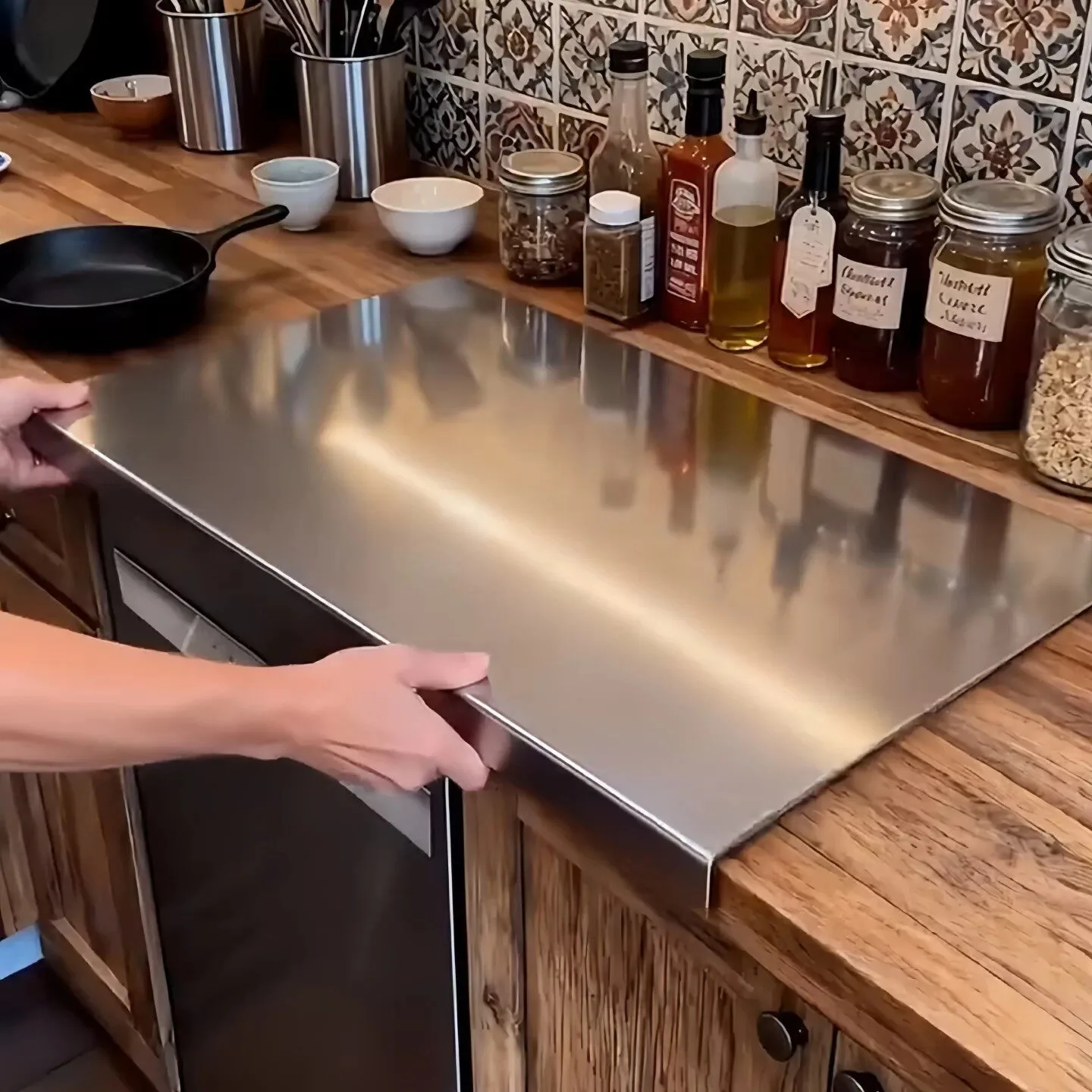 Large Stainless Steel Dough Kneading Board Thickened Baking Mat Food Grade Chopping Block Double Sided Kitchen Cutting Board For