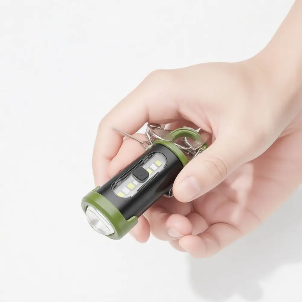 USB Rechargeable Mini Keychain Light LED Flashlight Pocket Torch For Outdoor Camping Hiking Night Fishing Security