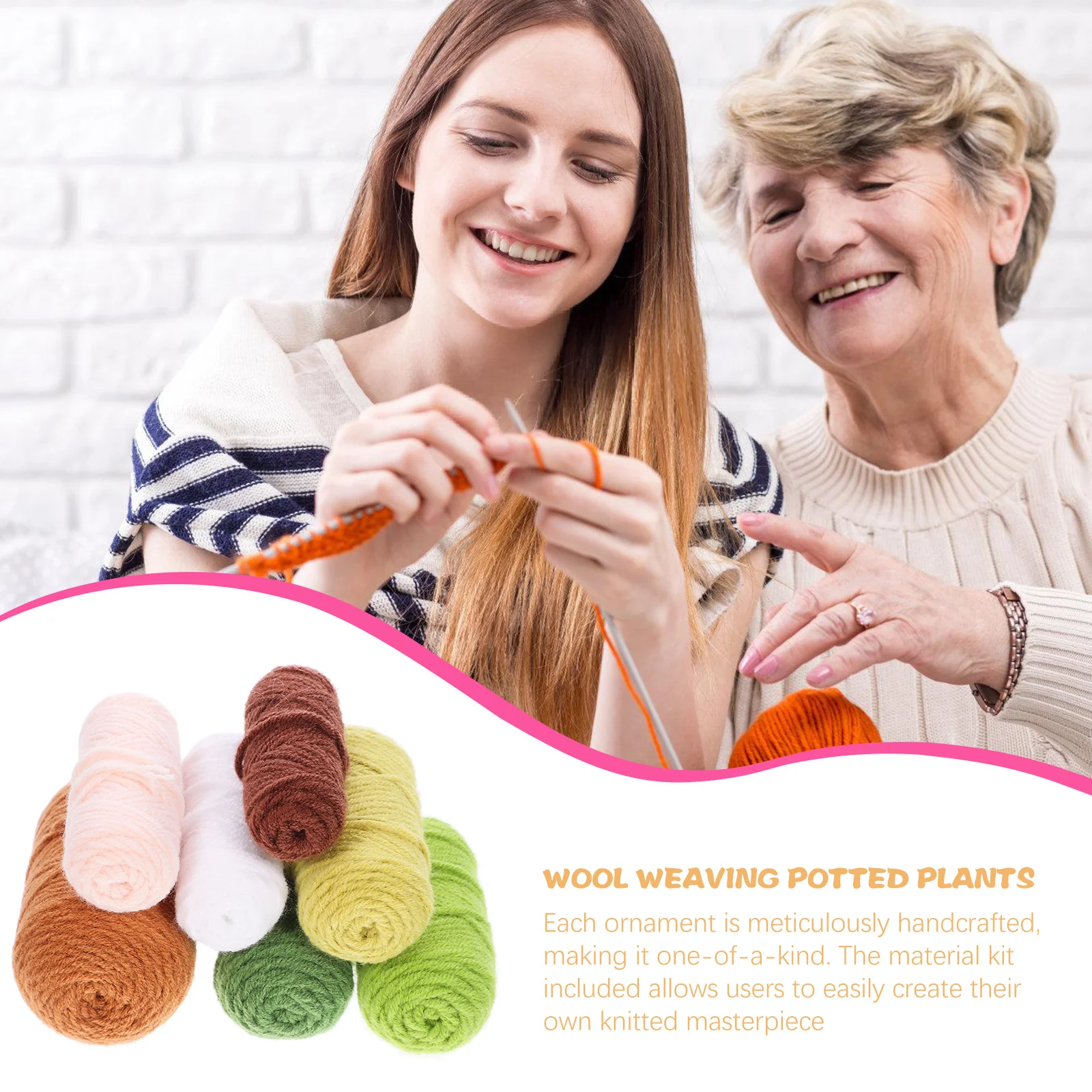 

1Set DIY Crochet Potted Plant Kit Handmade Artificial Decor for Desktop Living Room Office Unique Turtle Shell