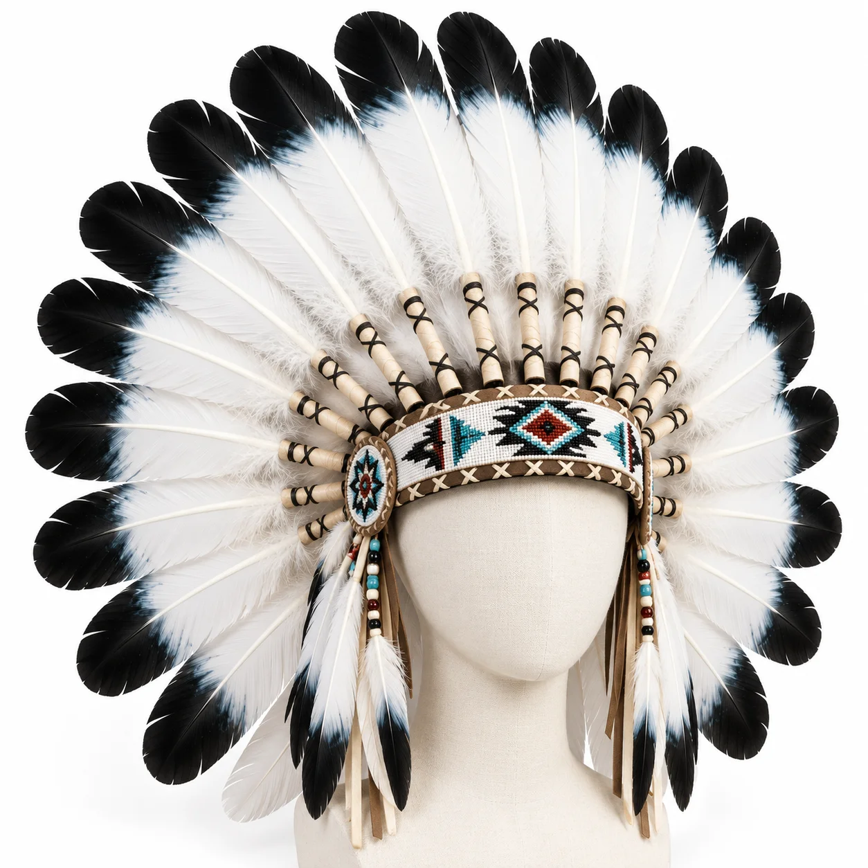 10-1000PCS WAKEACE Black Tipped White Feathers for DIY Crafts, Carnival Headdress, Costume, Wedding Party Decor & Dream Catchers