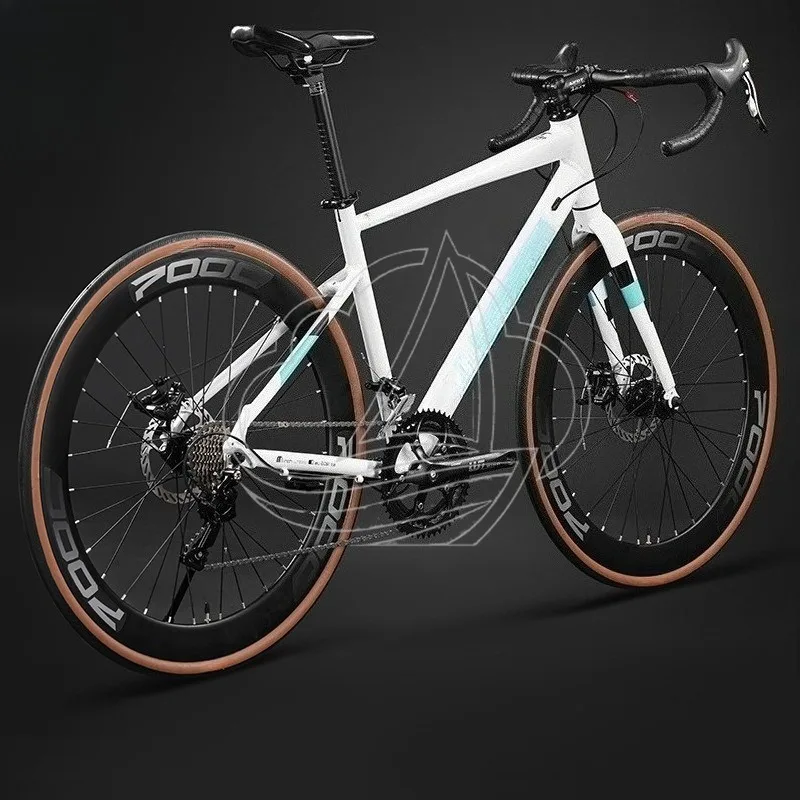 18-Speed Road Bike, Aluminum Alloy Frame Disc Brake, Adult & Student Racing Bicycle