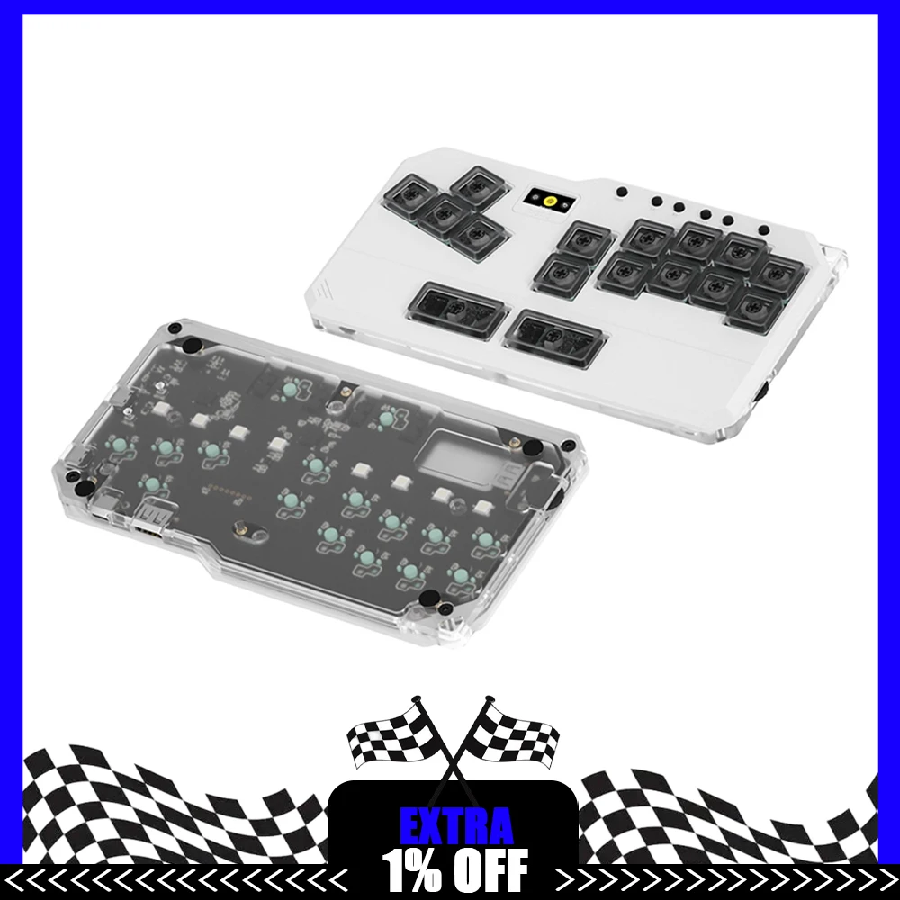 

DOIO KBHX-01HE PRO Механическая клавиатура Магнитный переключатель Hitbox MIXBOX Алюминиевая геймерская клавиатура Аркадная боевая клавиатура для PS5 Switch PC
