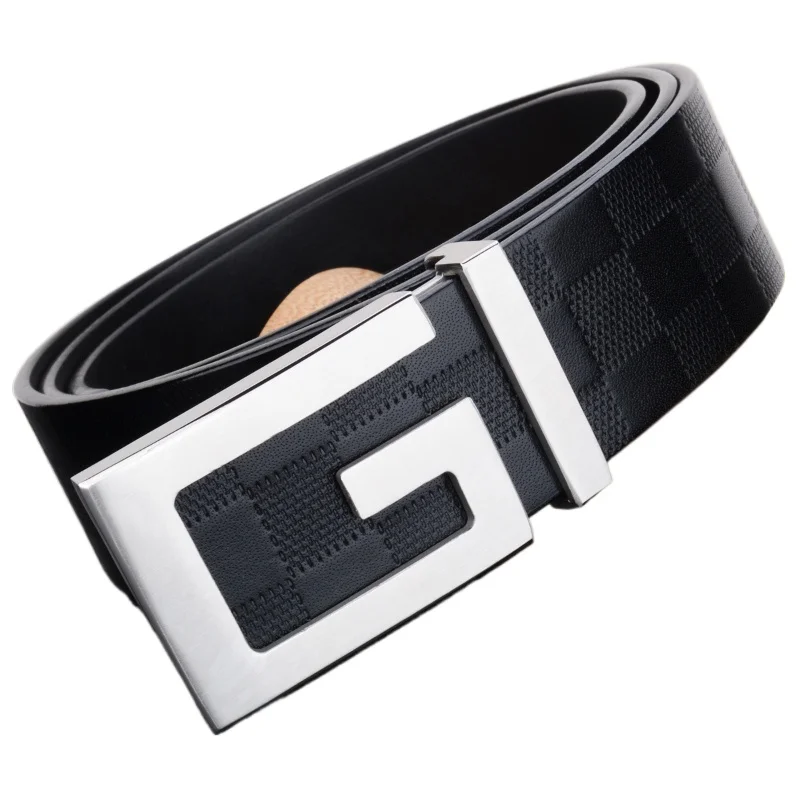 

New leather belt for men, fashionable and handsome G-shaped alloy buckle for men's belt, pure cowhide pants for young students