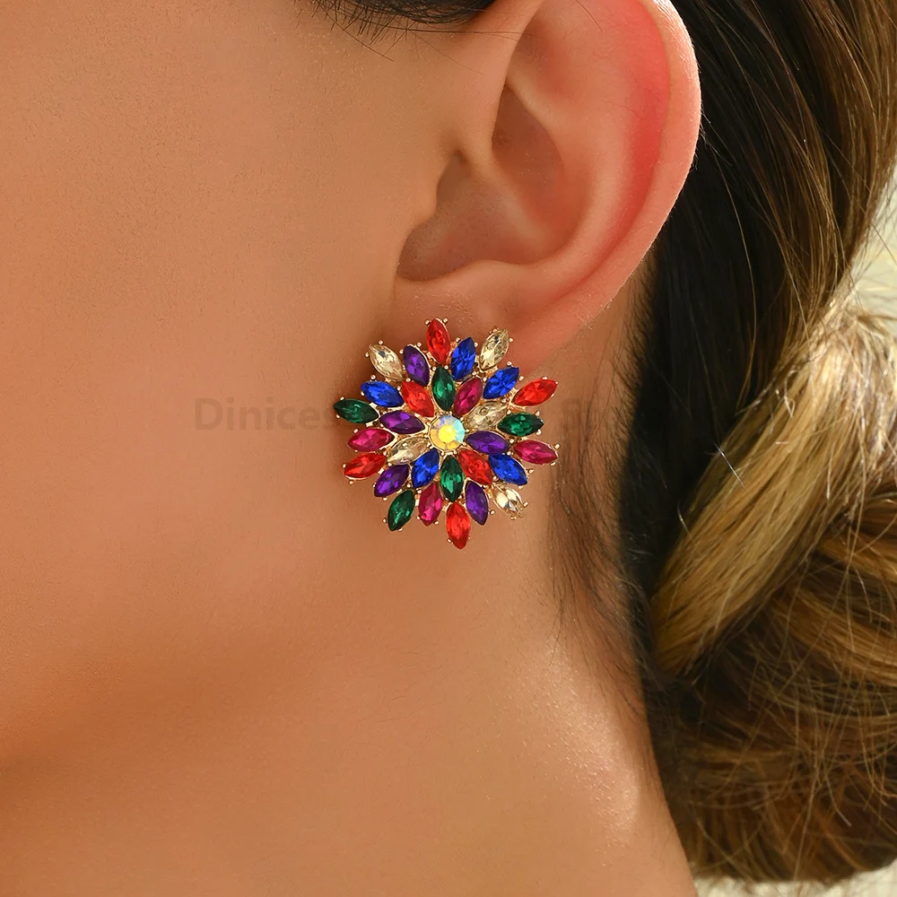 New Creative Symmetrical Round Edge Irregular Earrings Exquisite Gorgeous High Quality Earrings Women's Jewelry Accessories